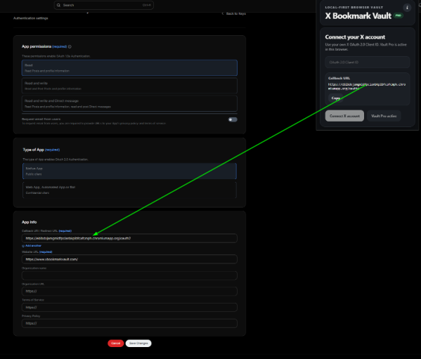 Placeholder for step 7: App permissions and URL